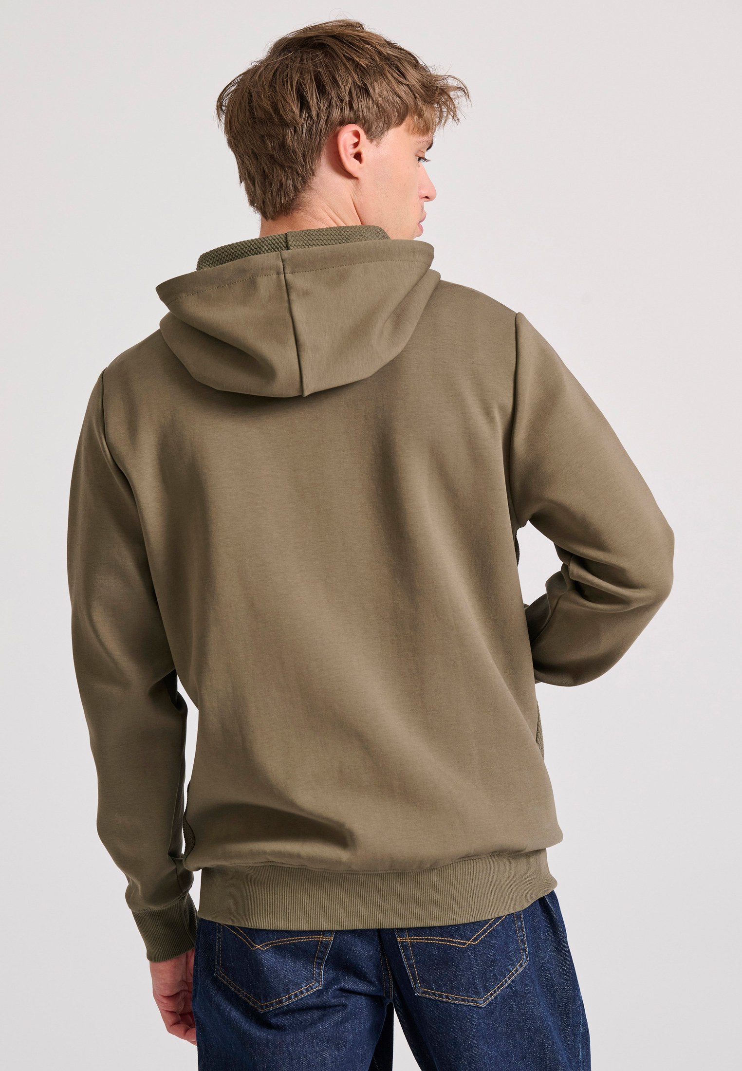 Ανδρική ζακέτα φούτερ με wafle weaving