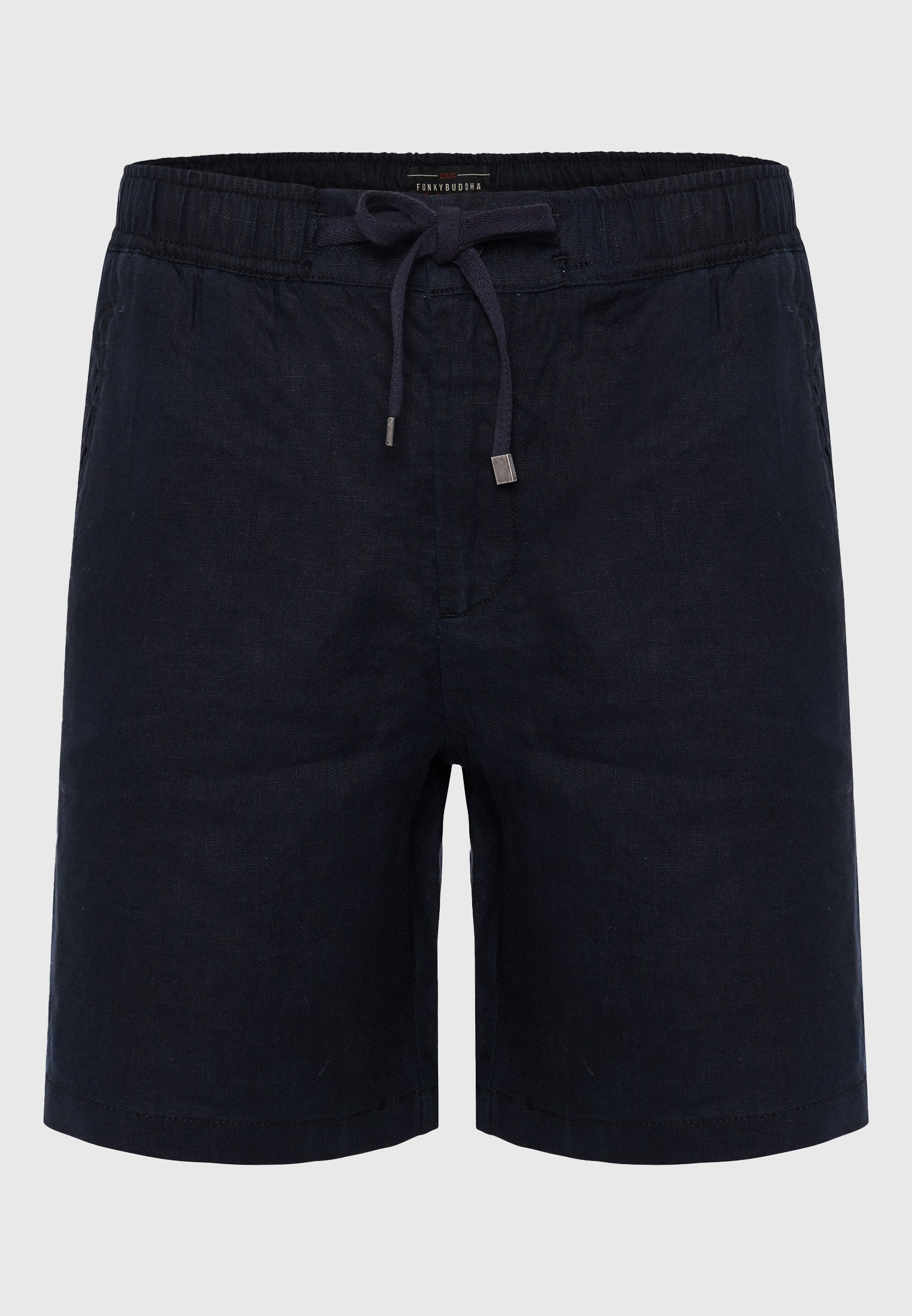 Comfort fit garment dyed βερμούδα από λινό φωτογραφία