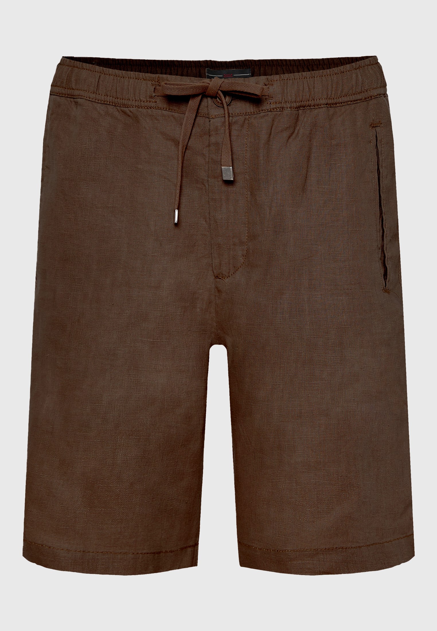 Comfort fit garment dyed βερμούδα από λινό φωτογραφία