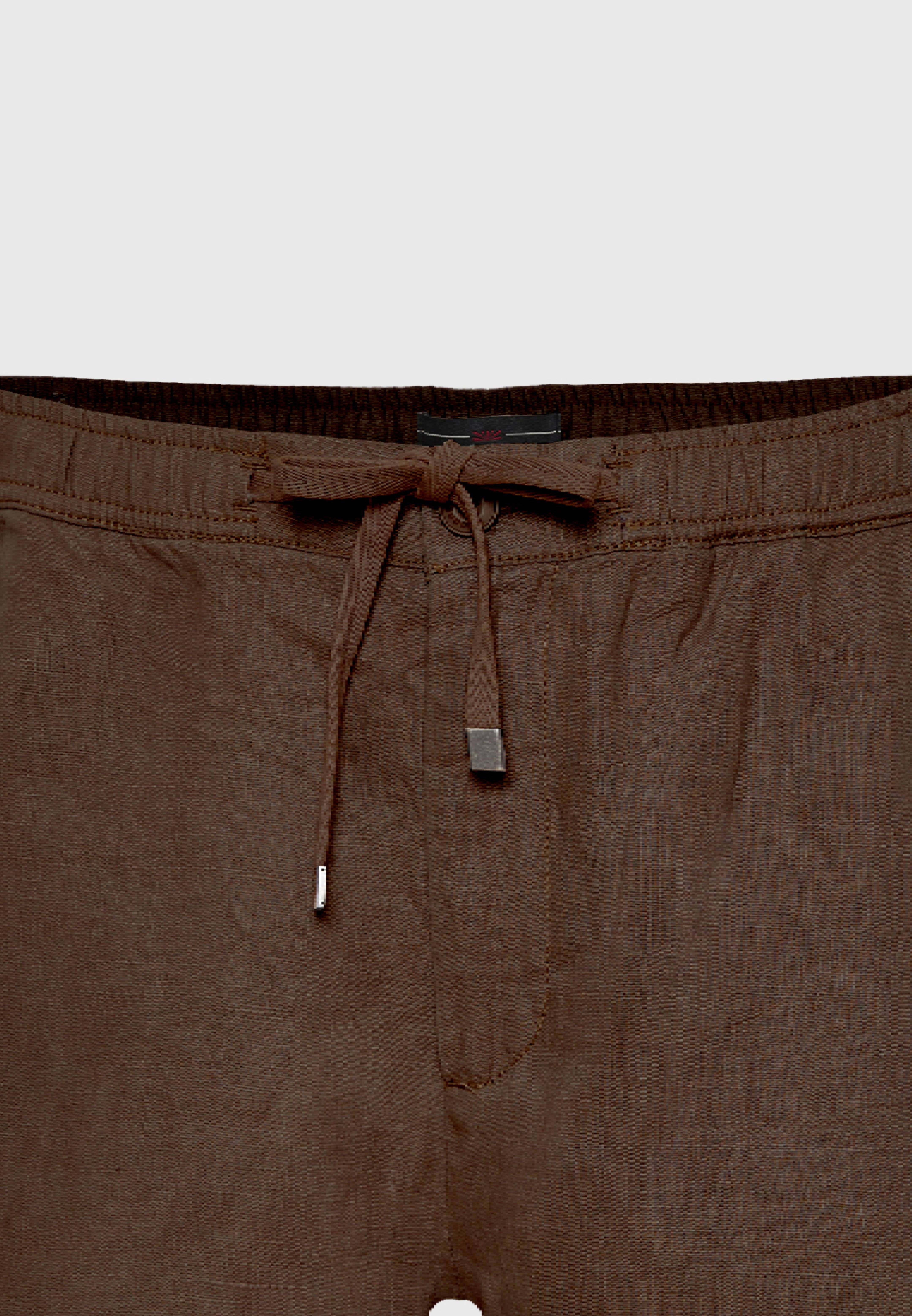 Comfort fit garment dyed βερμούδα από λινό φωτογραφία