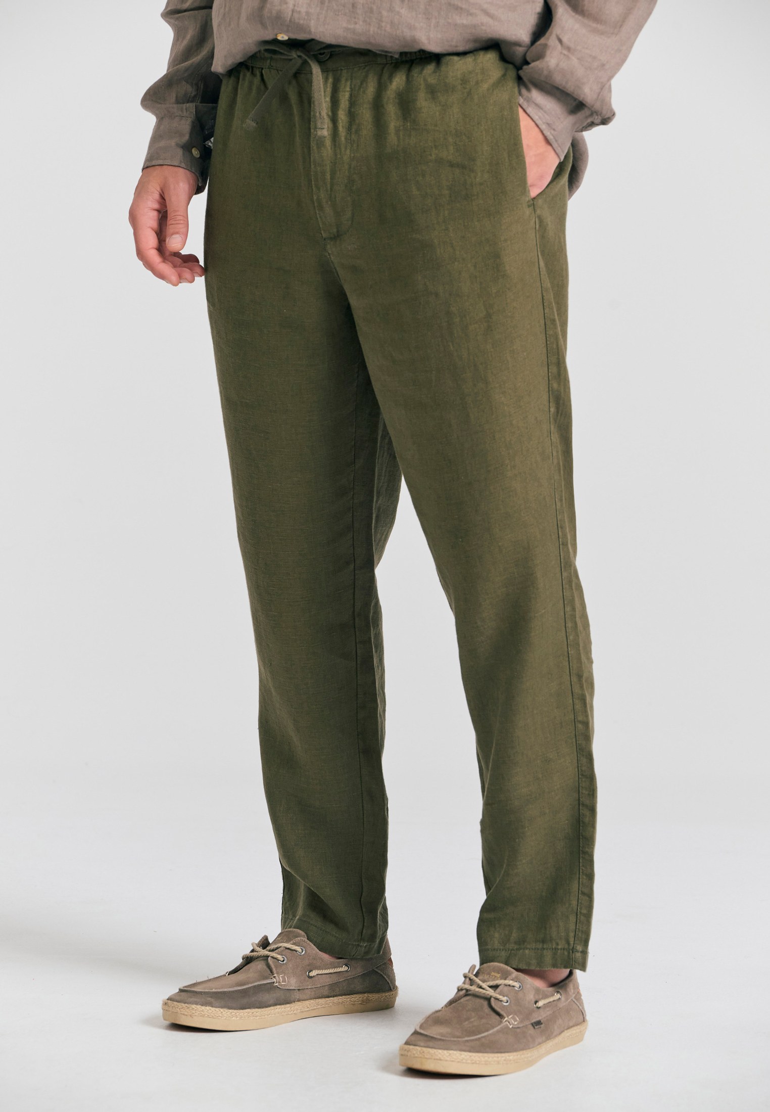 Ανδρικό comfort fit linen blend chino παντελόνι