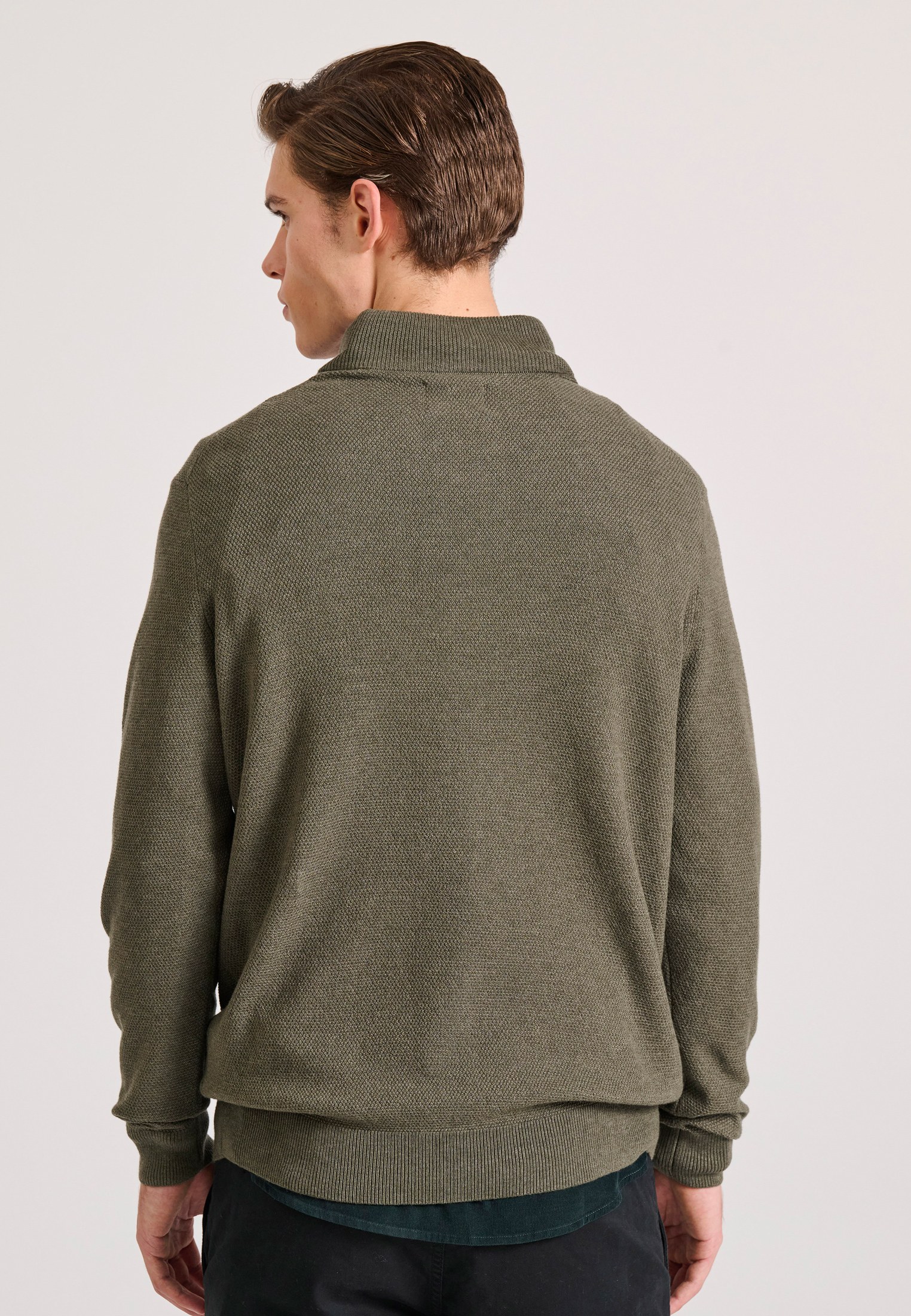 Half-zip πλεκτή μπλούζα με ανάγλυφη υφή Garage 55 φωτογραφία