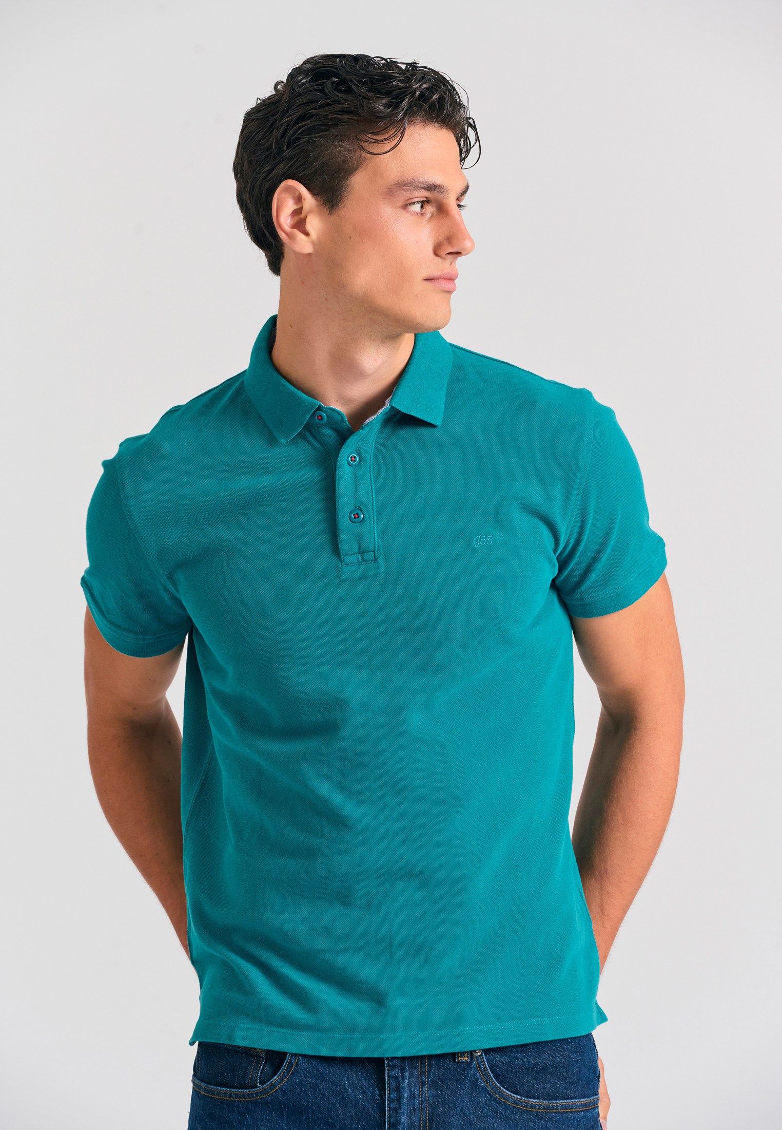 Essential polo μπλούζα με κέντημα Garage 55.