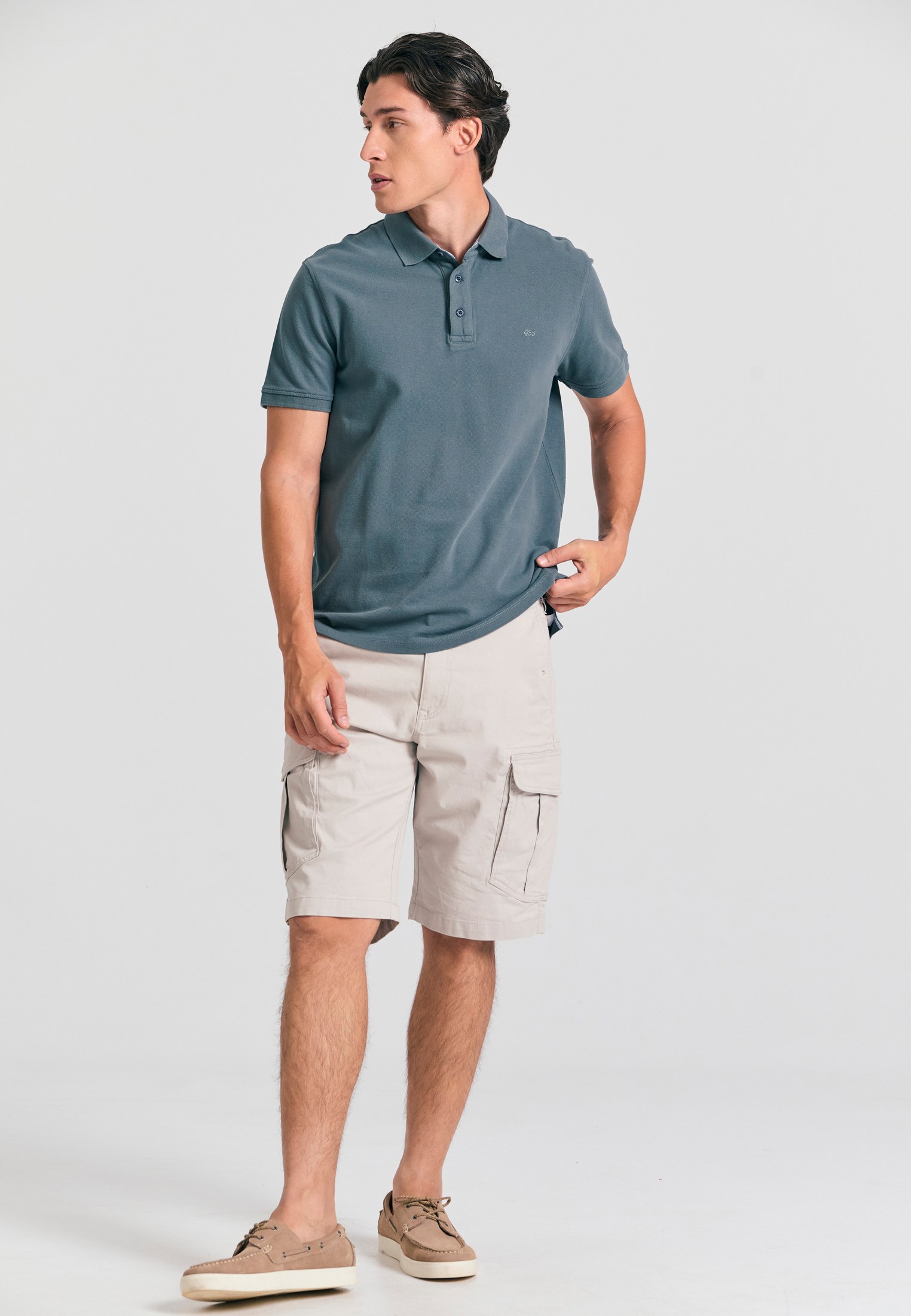 Men's Polo Shirts Funky Buddha Gray