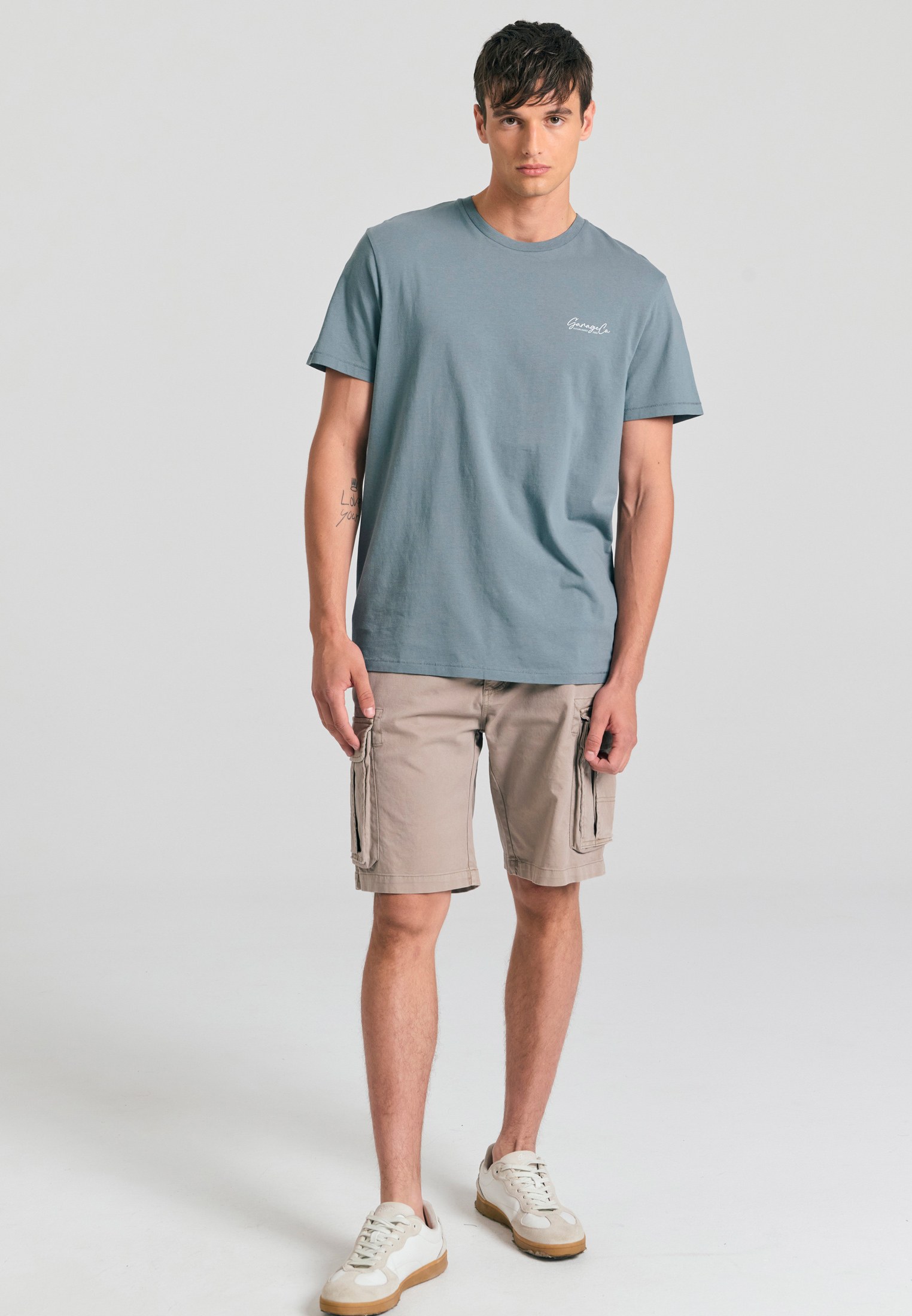 T-shirt με τύπωμα στην πλάτη Garage 55.