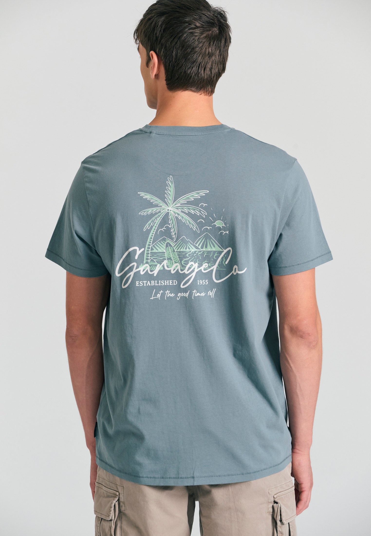 T-shirt με τύπωμα στην πλάτη Garage 55.