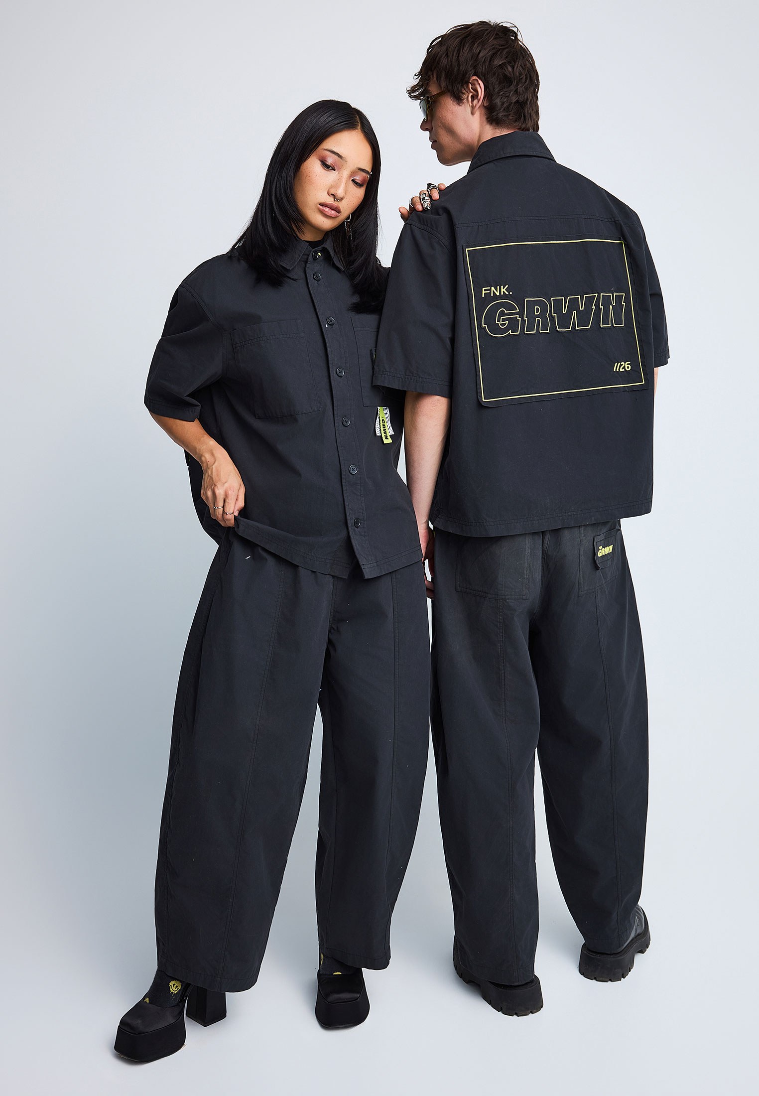 FNK.GRWN baggy fit wide leg jean παντελόνι