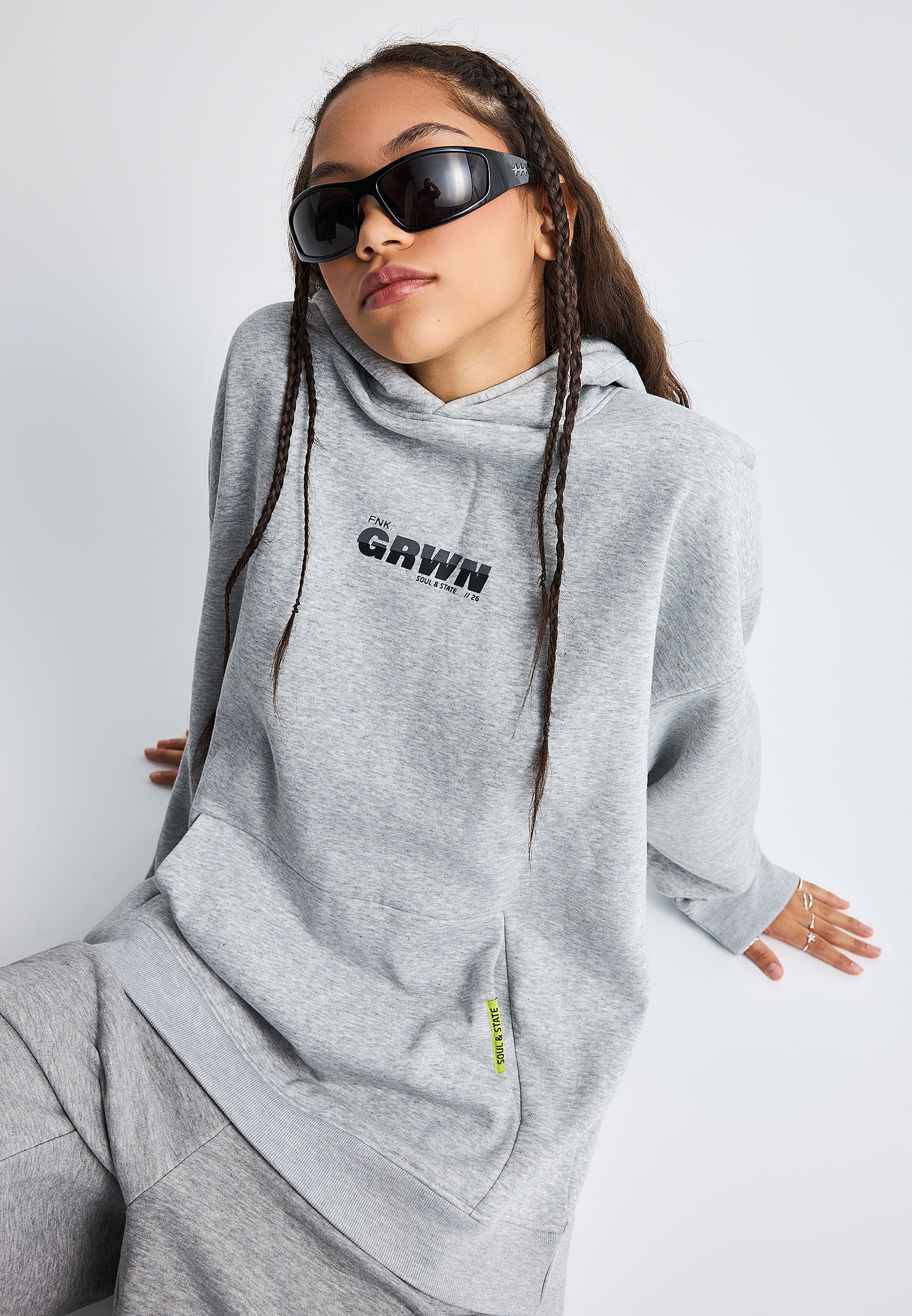 FNK.GRWN oversized φούτερ με κουκούλα Soul & State //26