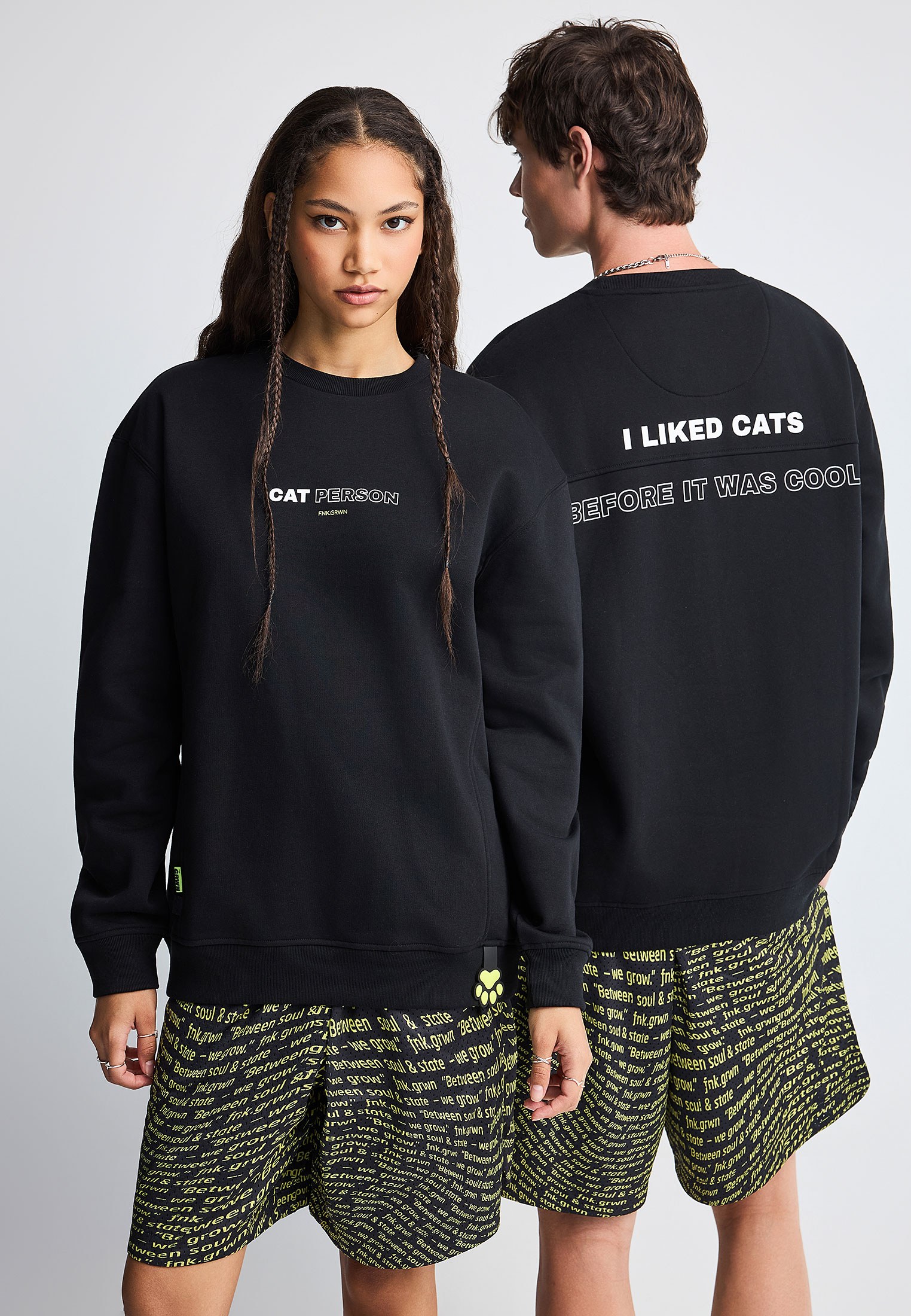 FNK.GRWN oversized φούτερ μπλούζα CAT PERSON