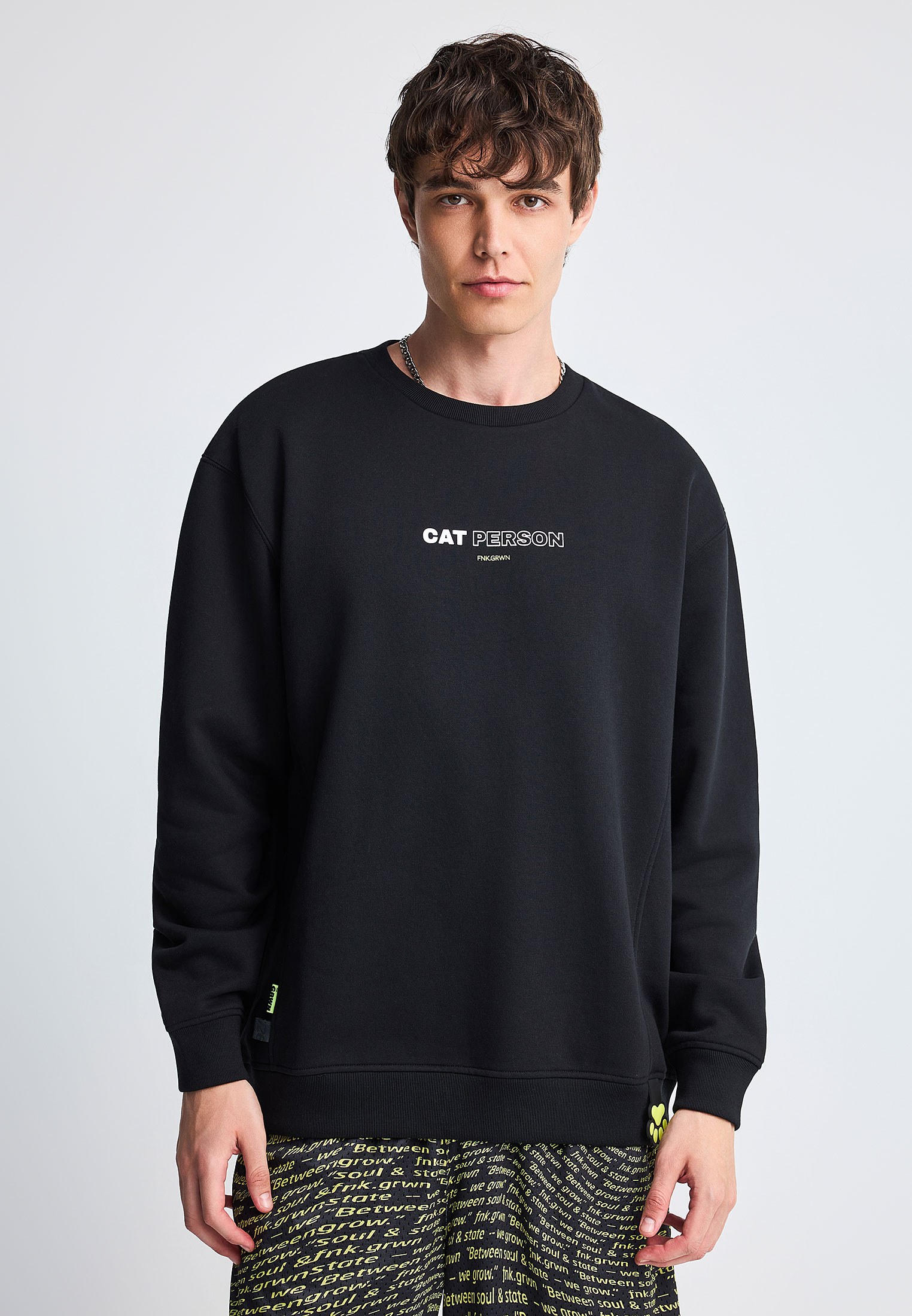 FNK.GRWN oversized φούτερ μπλούζα CAT PERSON