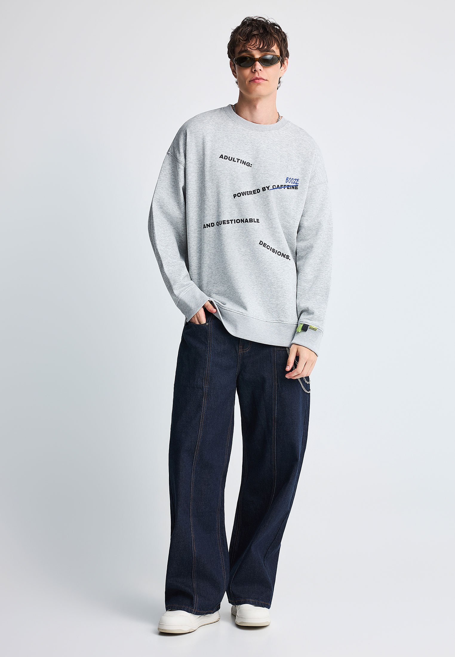 FNK.GRWN oversized φούτερ μπλούζα ADULTING