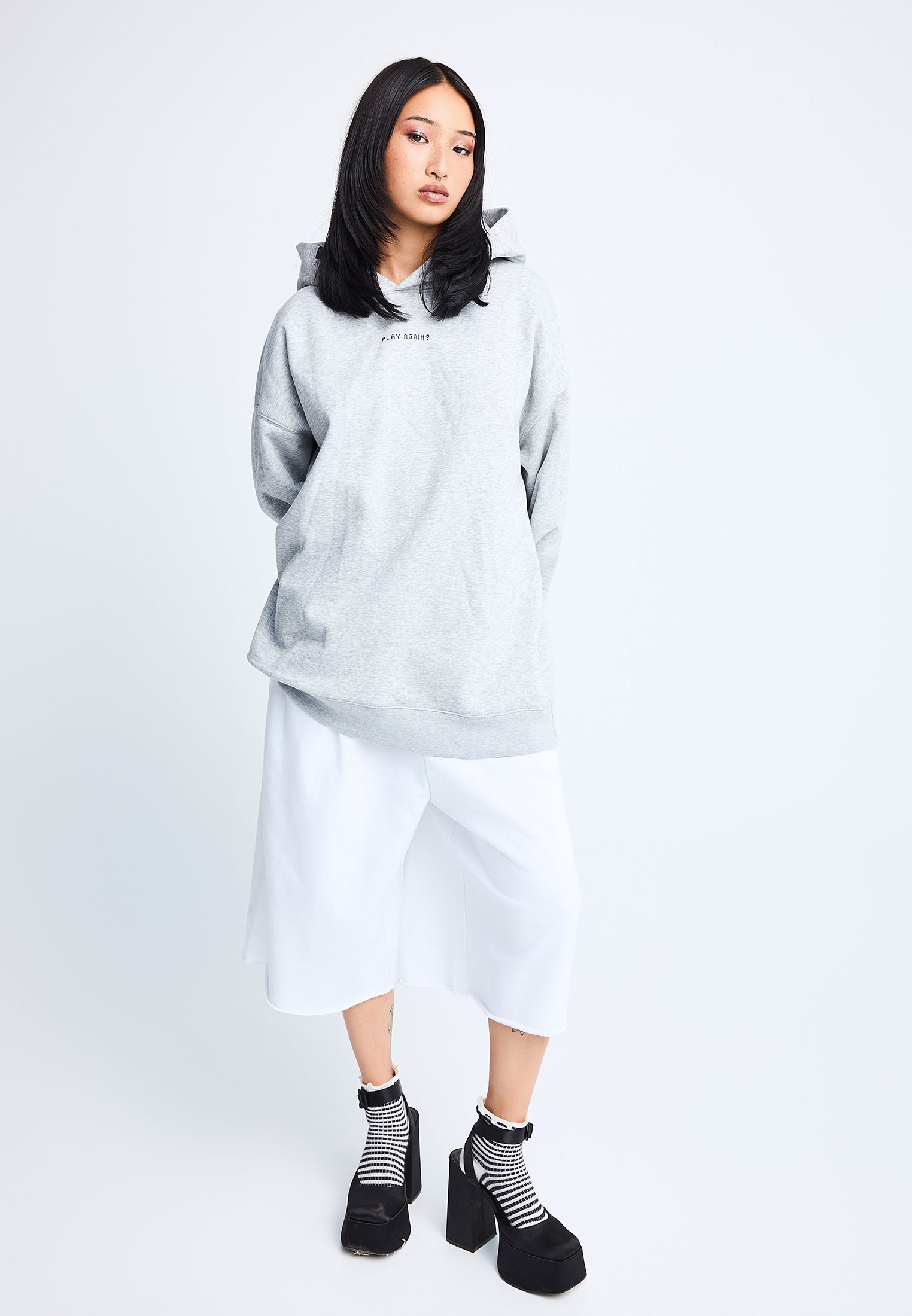 FNK.GRWN oversized φούτερ μπλούζα με κουκούλα