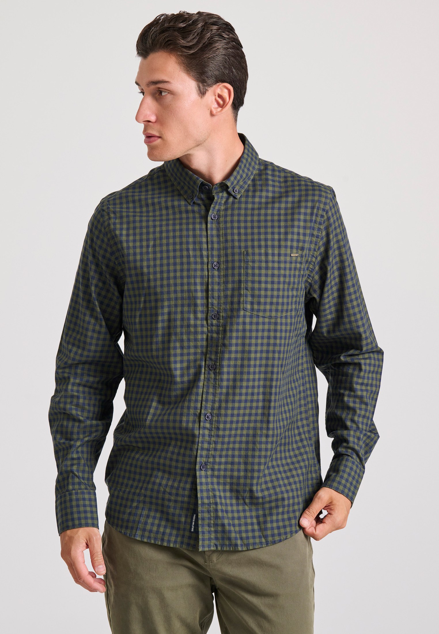 Ανδρικό καρό πουκάμισο με τσέπη