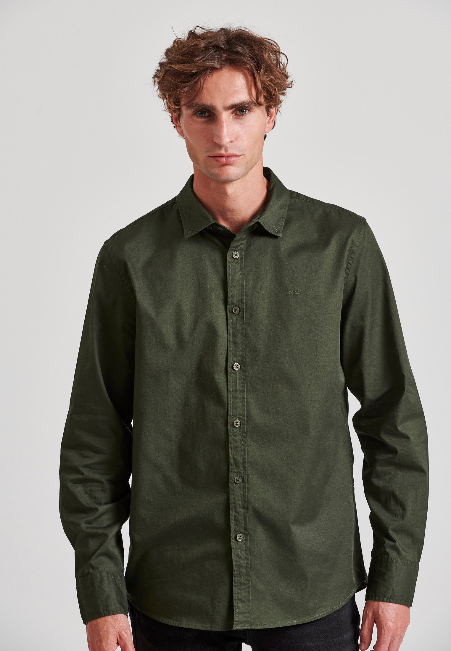 Ανδρικό garment dyed twill πουκάμισο