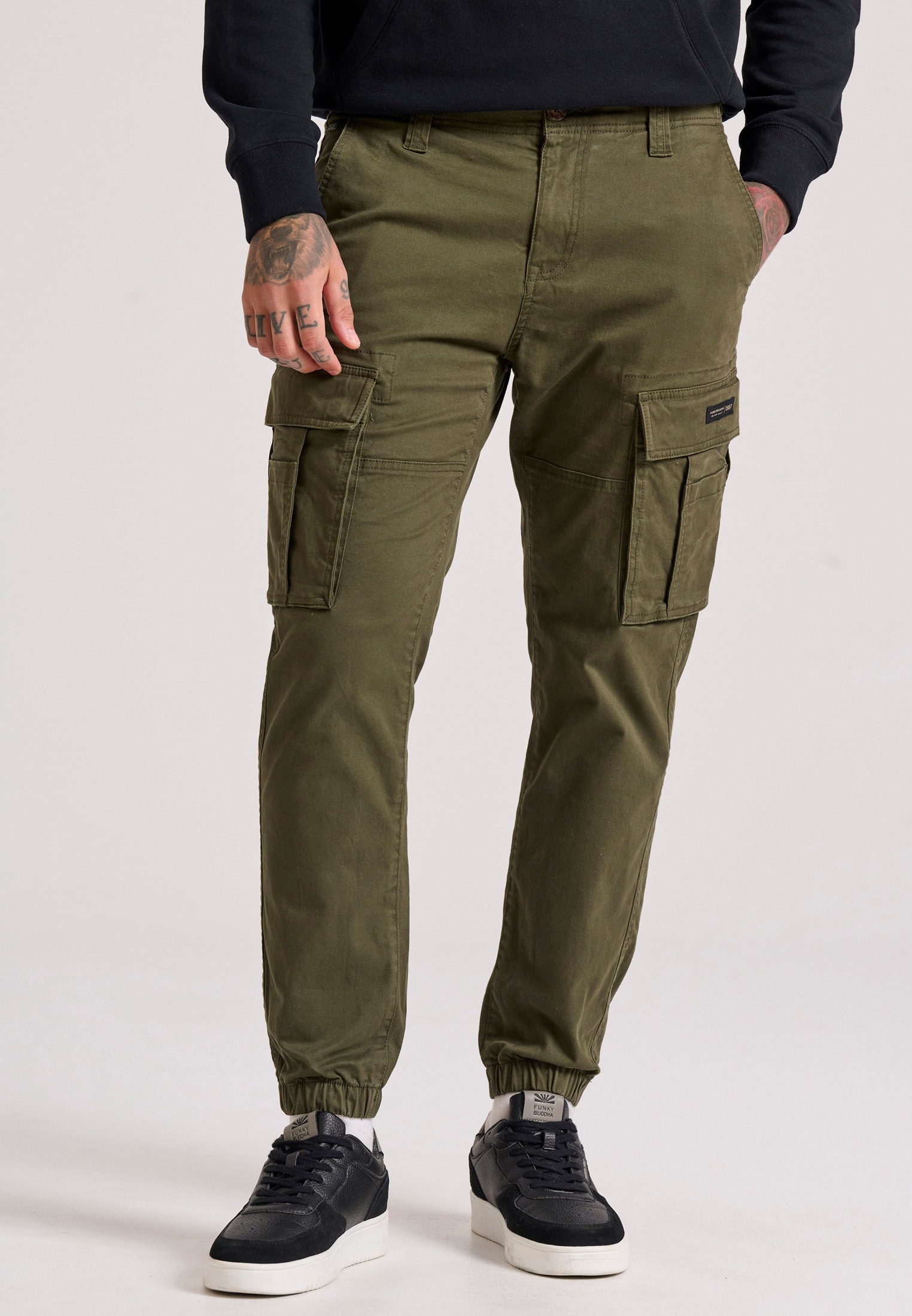 Ανδρικό comfort cargo παντελόνι με cuffed τελείωμα