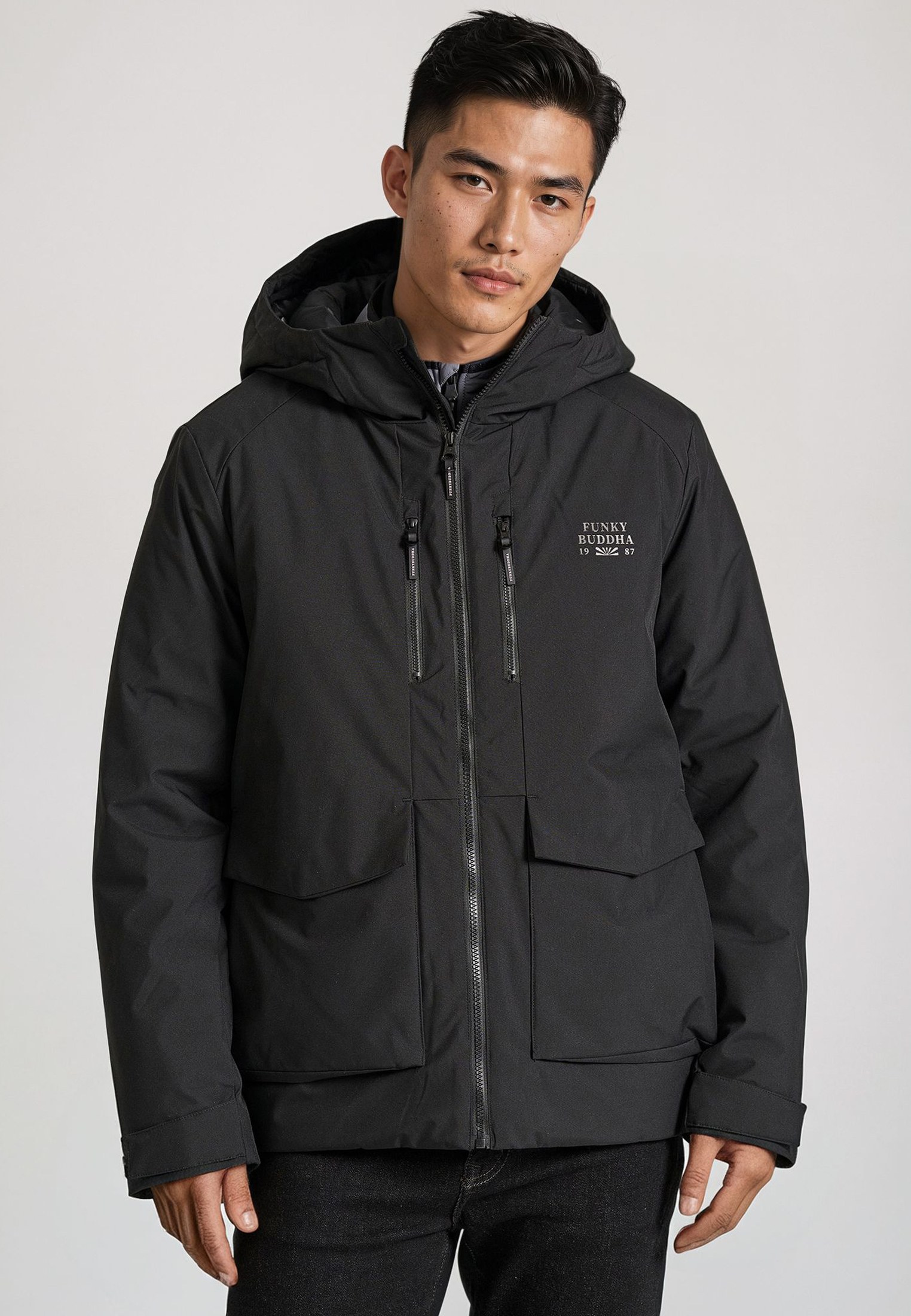 Ανδρικό casual μπουφάν με κουκούλα