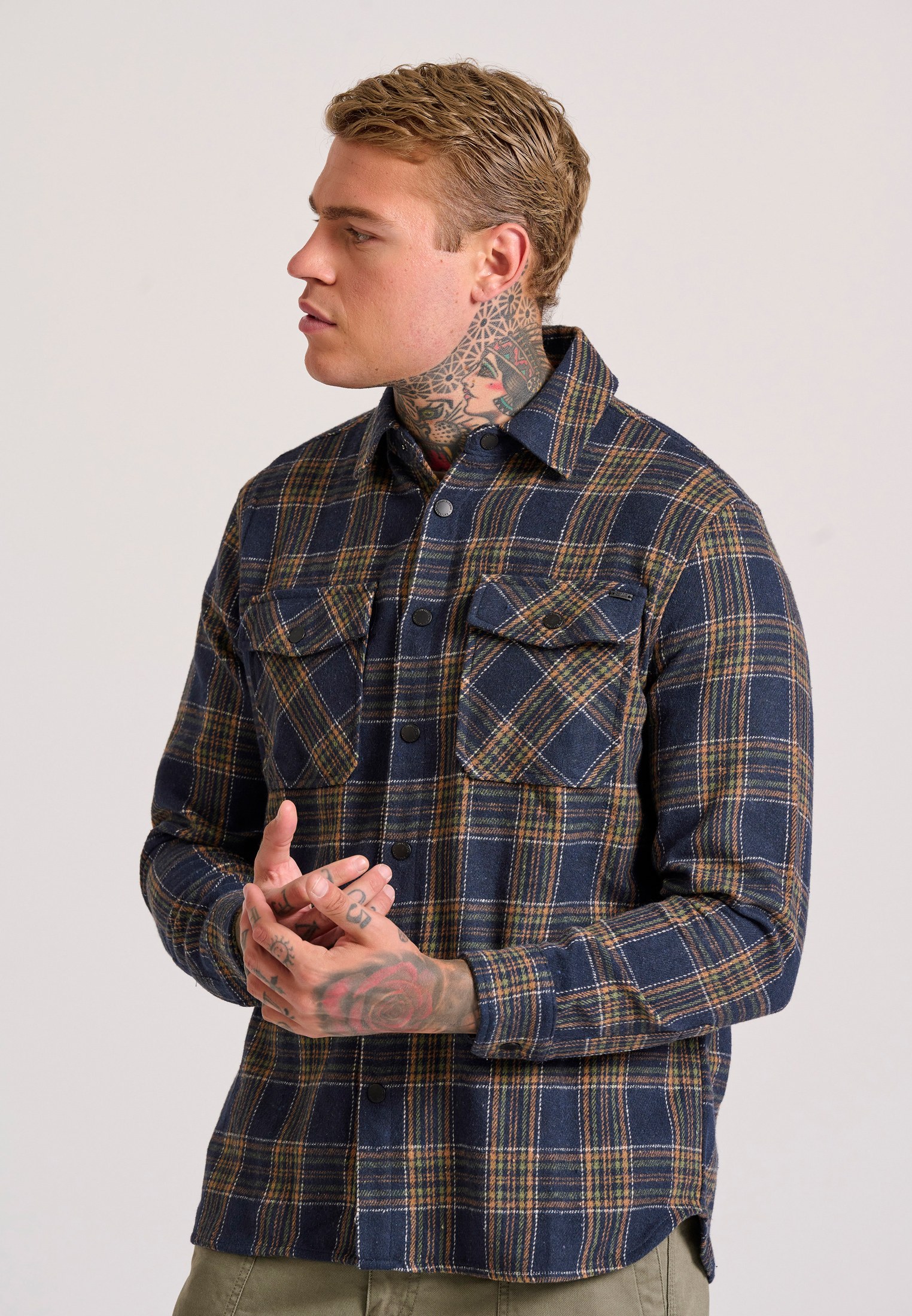 Overshirt flannel καρό πουκάμισο με τσέπες