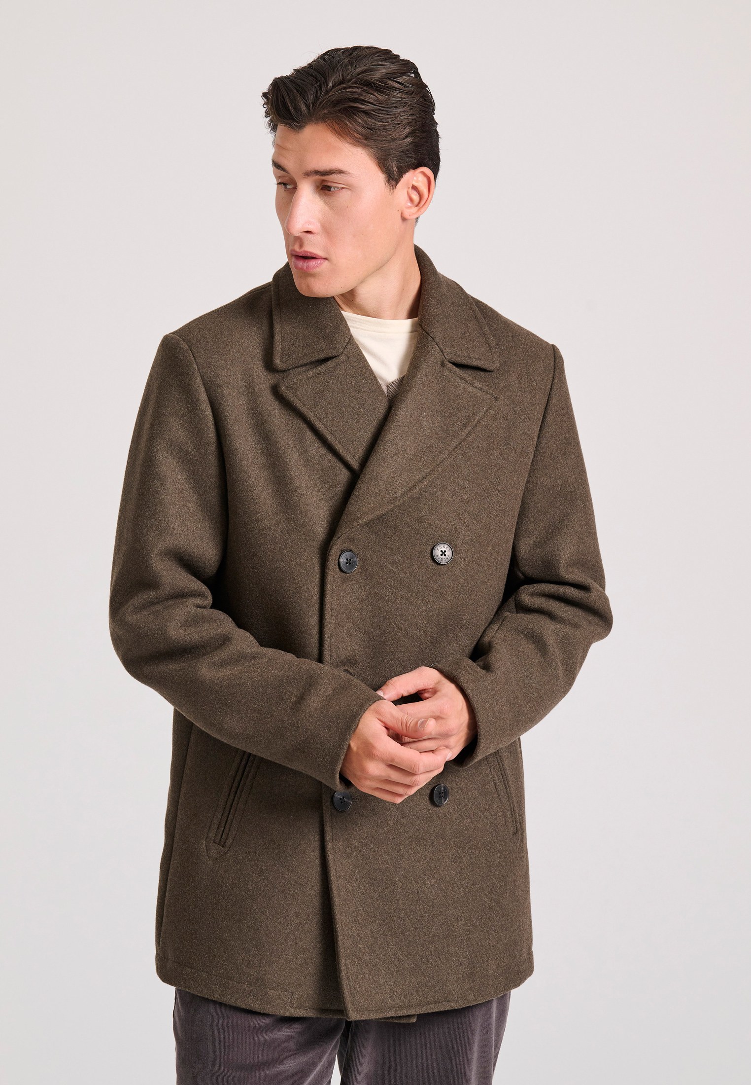 Ανδρικό ημίπαλτο με μίξη από μαλλί