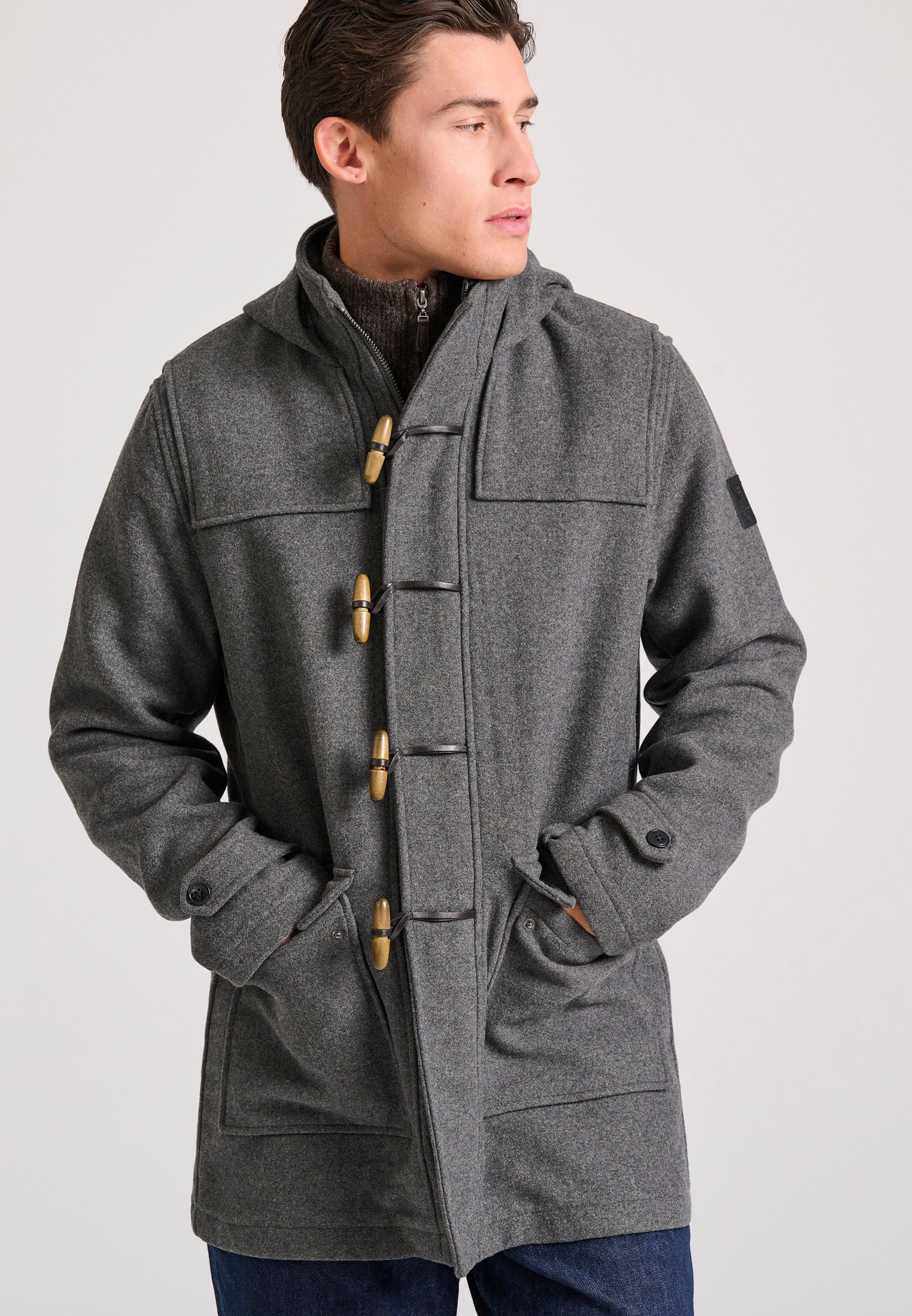 Ανδρικό μοντγκόμερι wool blend ημίπαλτο