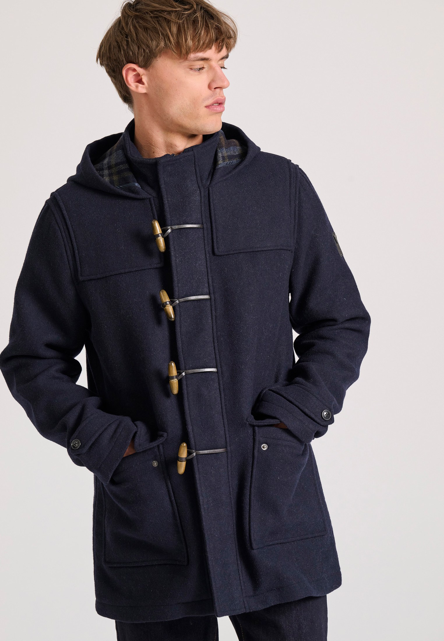 Ανδρικό μοντγκόμερι wool blend ημίπαλτο