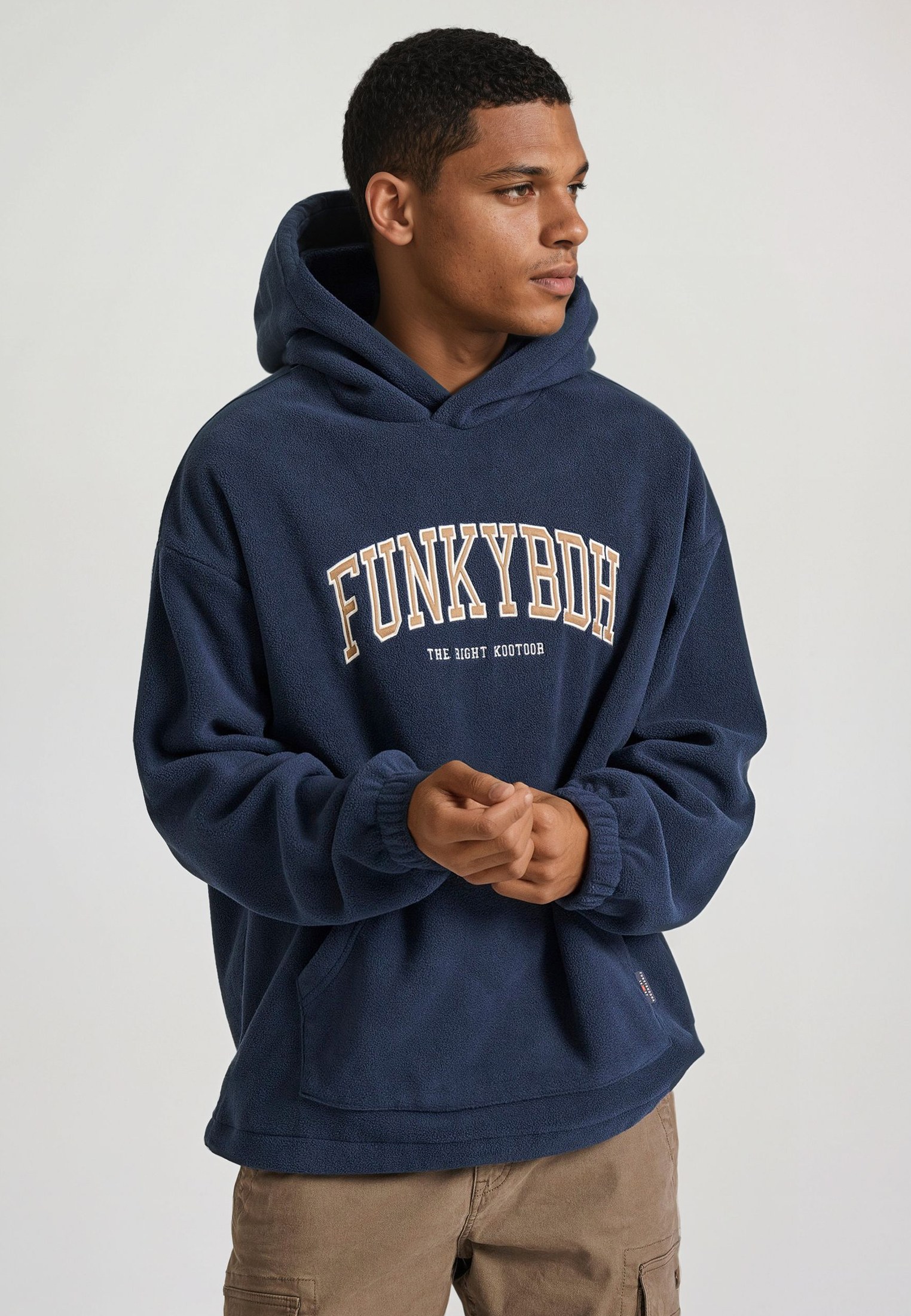 Oversized fleece φούτερ με Funky Buddha κέντημα
