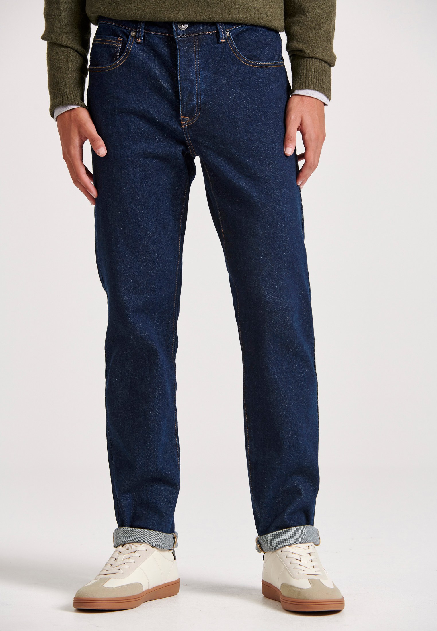 Straight fit τζιν παντελόνι με washed effects