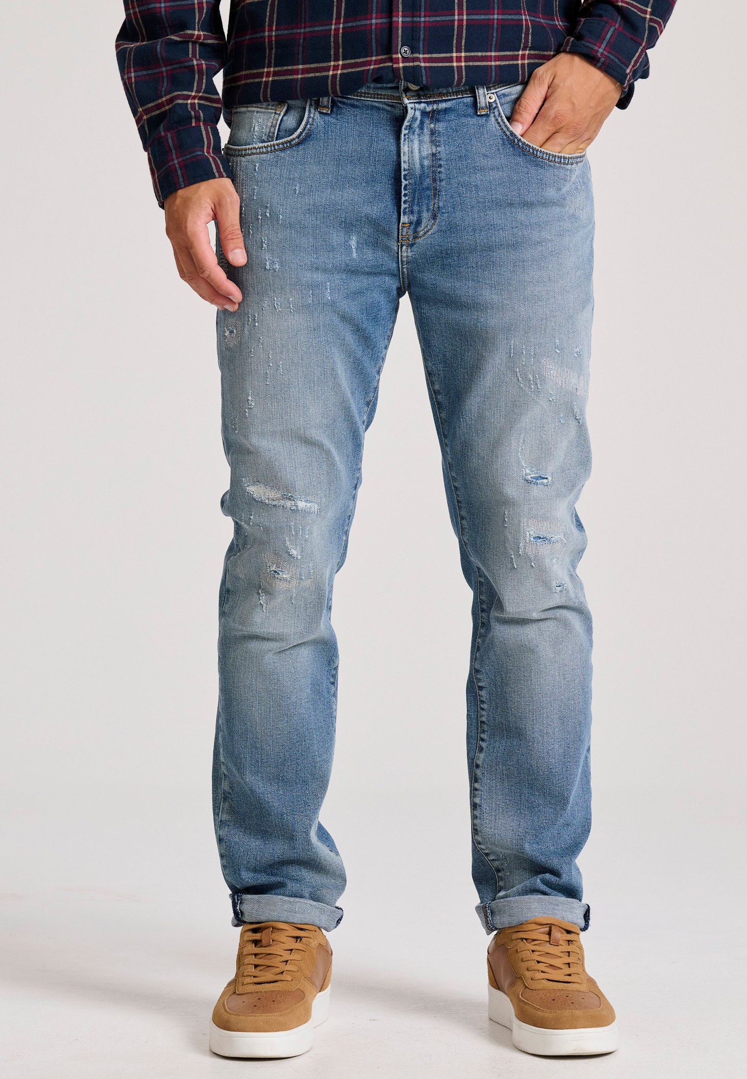 Slim fit τζιν παντελόνι με φθορές - LTB x Funky Buddha