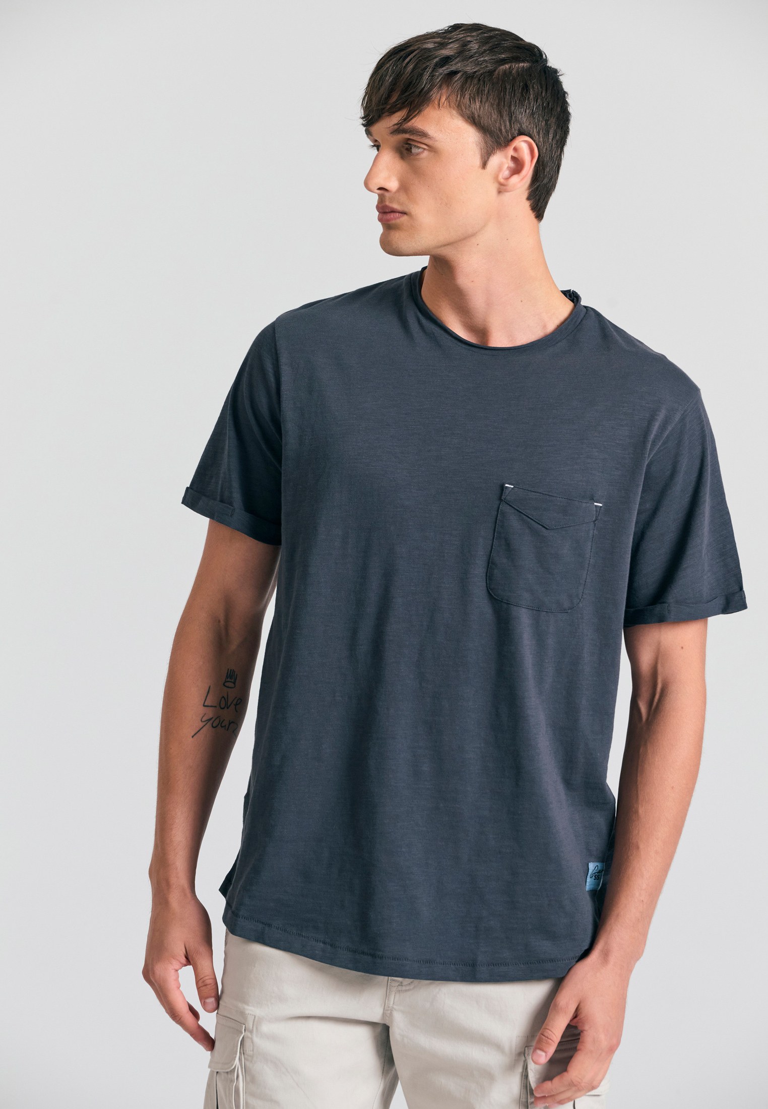 Men's t-shirt with chest pocket Garage 55 GAM011-502-04_ANTHRACITE