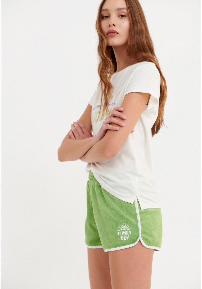 Jogger shorts in towel terry fabric