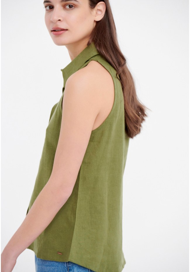 Loose fit πουκάμισο με λινό