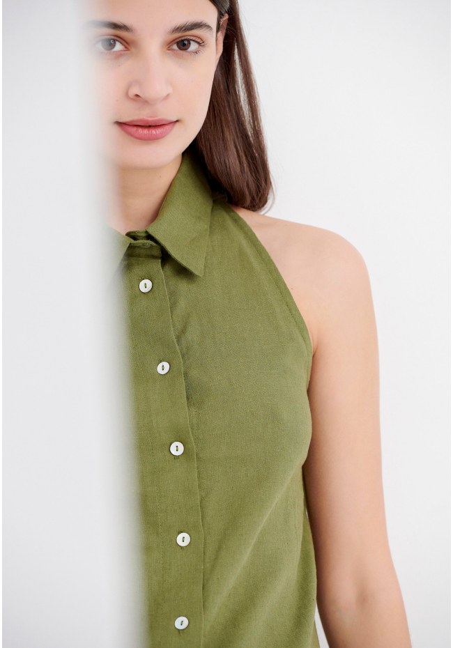 Loose fit πουκάμισο με λινό