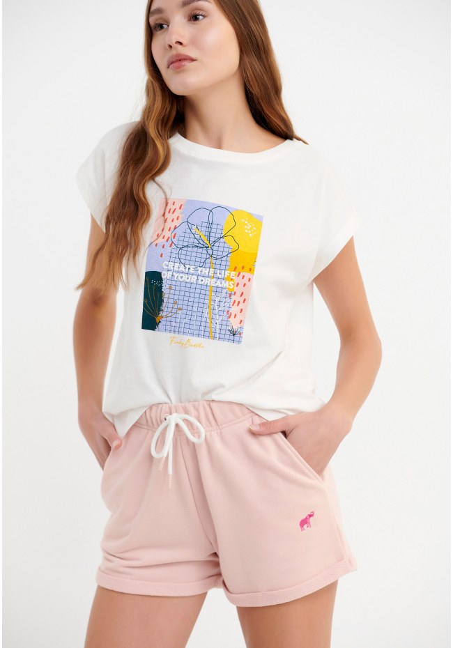 Jogger shorts with embroidered logo