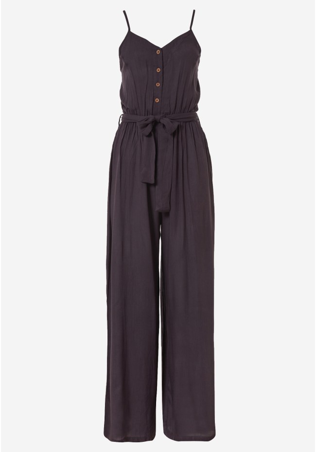 Viscose jumpsuit with front tie