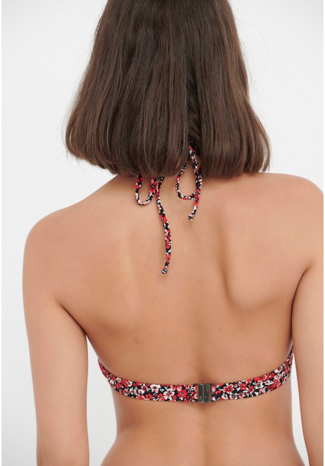 Halter neck bikini top in flower  print