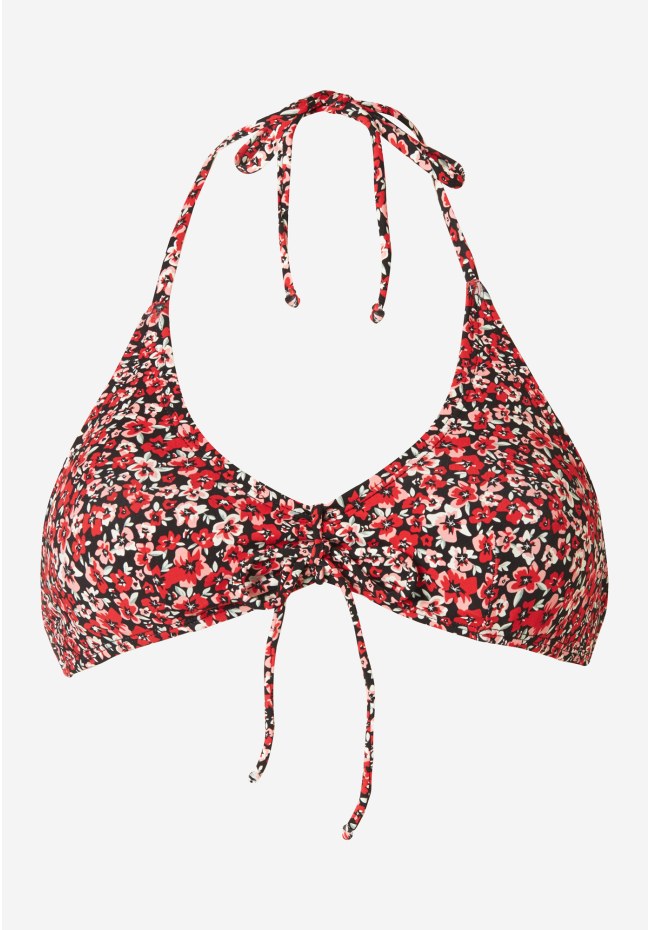 Halter neck bikini top in flower  print