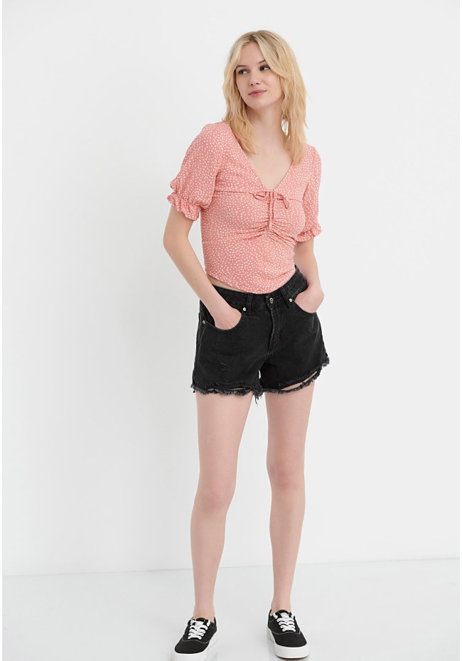 All over printed cropped top