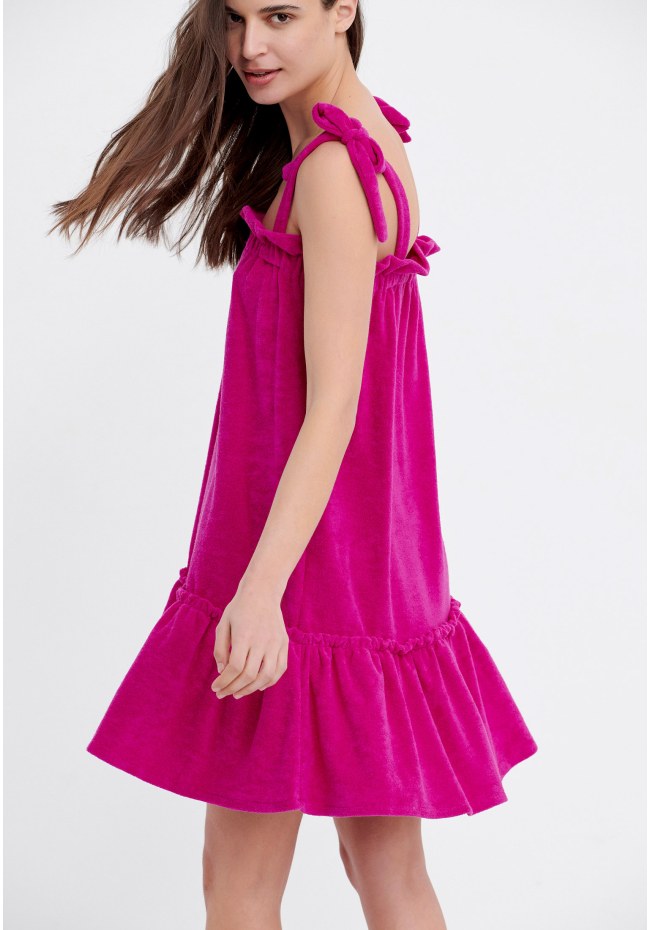 Mini dress in towel terry fabric