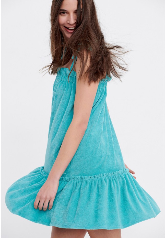 Mini dress in towel terry fabric