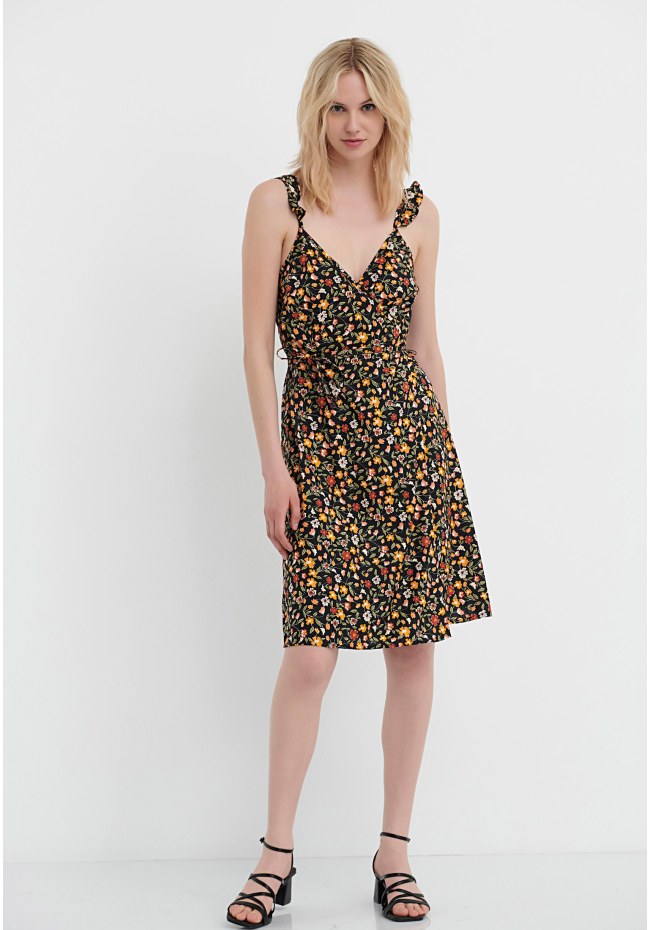 All over printed wrap dress