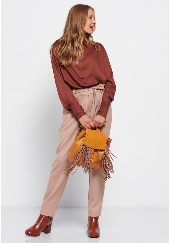 Casual trousers with elasticated waistband