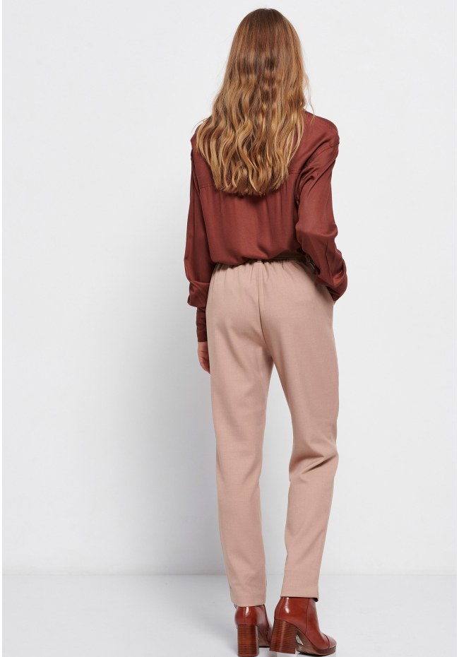Casual trousers with elasticated waistband