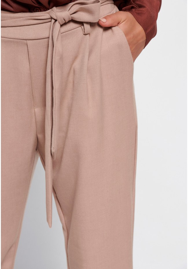 Casual trousers with elasticated waistband