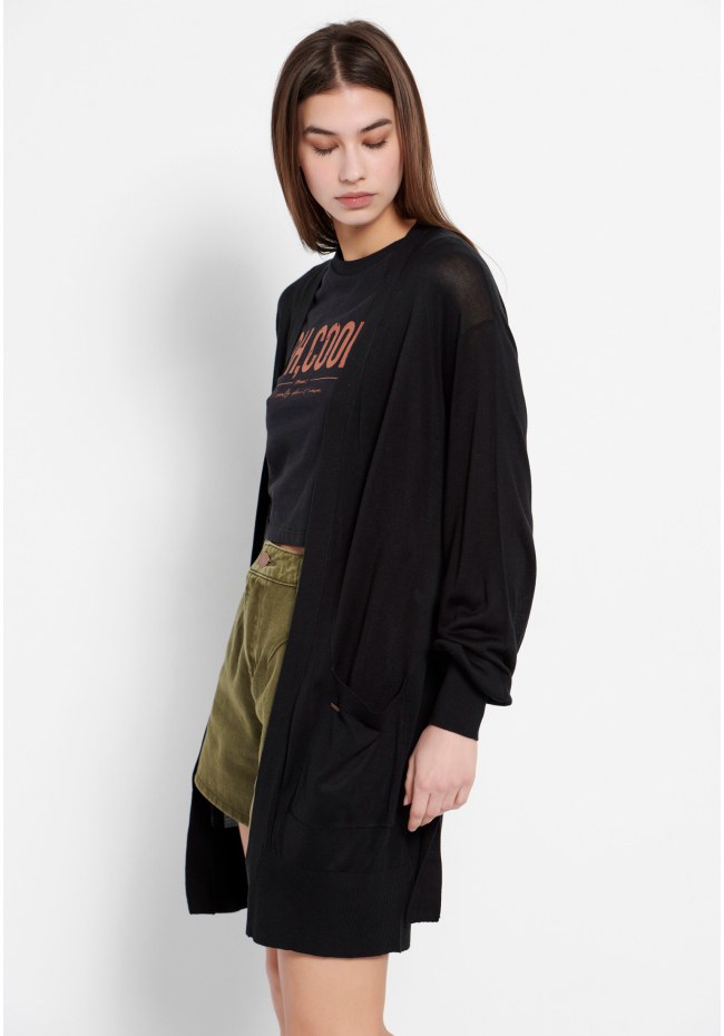 Loose fit fine knit cardigan