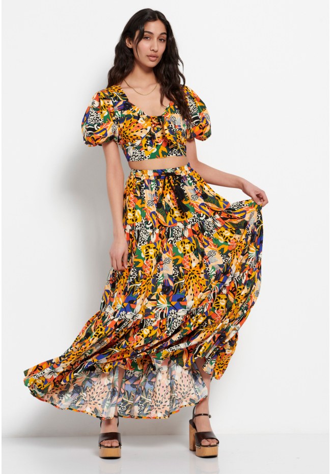 All over printed cropped top