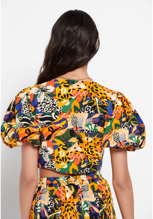 All over printed cropped top