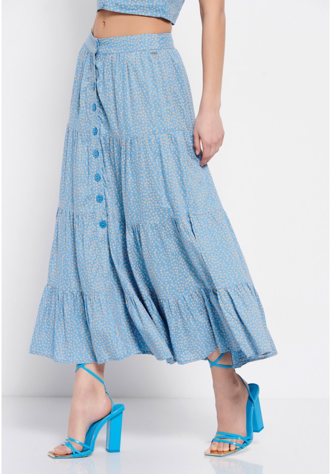 All over printed viscose skirt