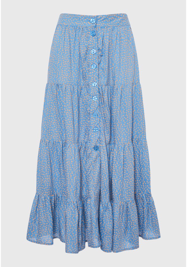 All over printed viscose skirt