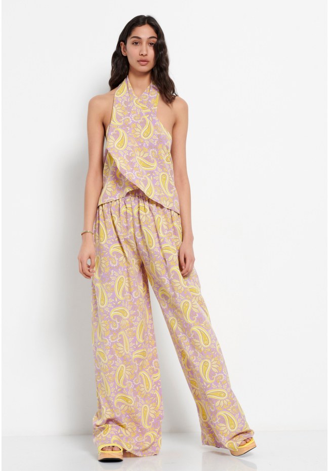 Loose fit εμπριμέ παντελόνα