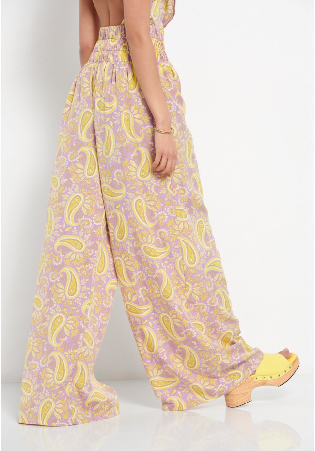 Loose fit εμπριμέ παντελόνα