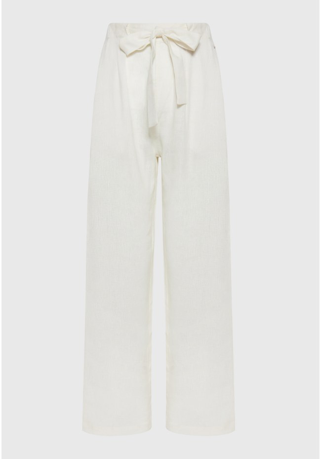 Linen blend wide leg pants